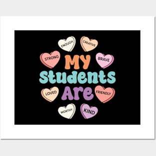 Teacher Valentines Day Positive Affirmations Candy Heart Posters and Art